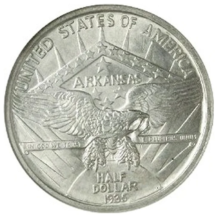 Arkansas Centennial half reverse, 1935–1939