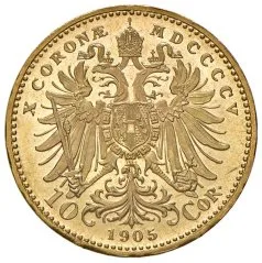 Austria 10 corona reverse, 1892–1915