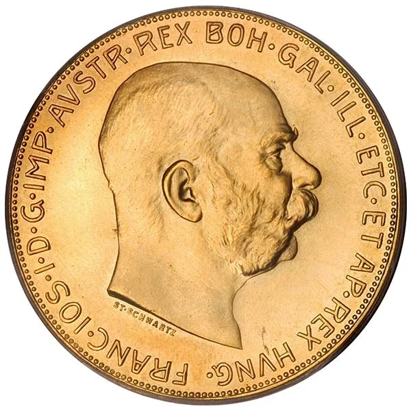 Austria 100 corona obverse, 1908–1915