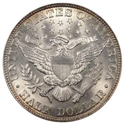 Barber half dollar reverse, 1892–1915