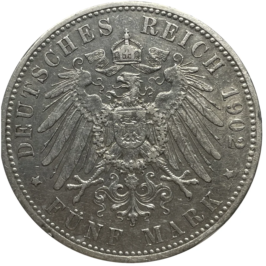 Bavaria 5 mark silver reverse, 1874–1913