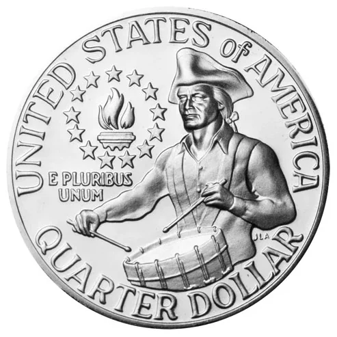 Bicentennial quarter (40% silver) reverse, 1976 S silver
