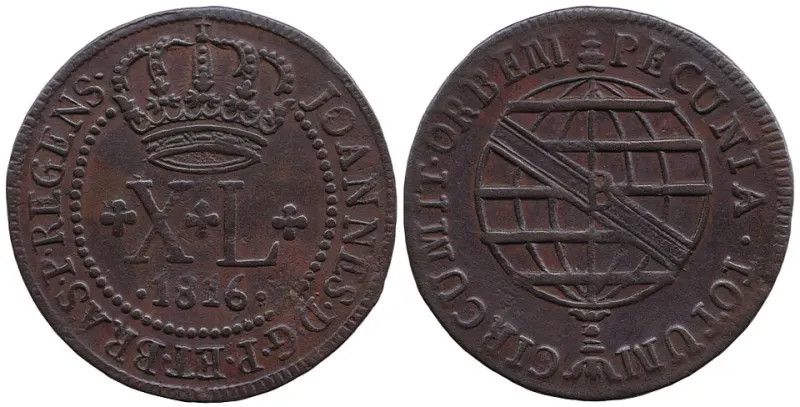 Brazil 40 réis copper