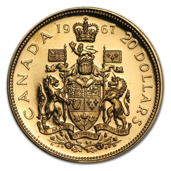 Canada $20 gold Confederation (1967) reverse, 1967
