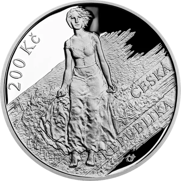 Czech 200 Kč silver reverse, 1993–date