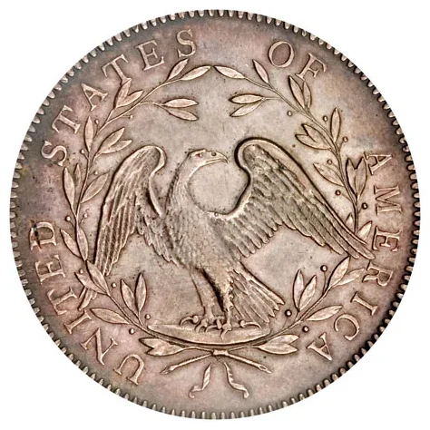 Flowing Hair dollar reverse, 1794–1795