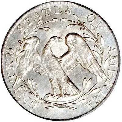 Flowing Hair half dime reverse, 1794–1795