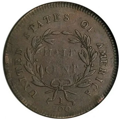 Liberty Cap half cent reverse, 1793–1797