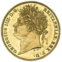 British half sovereign obverse, 1817–date