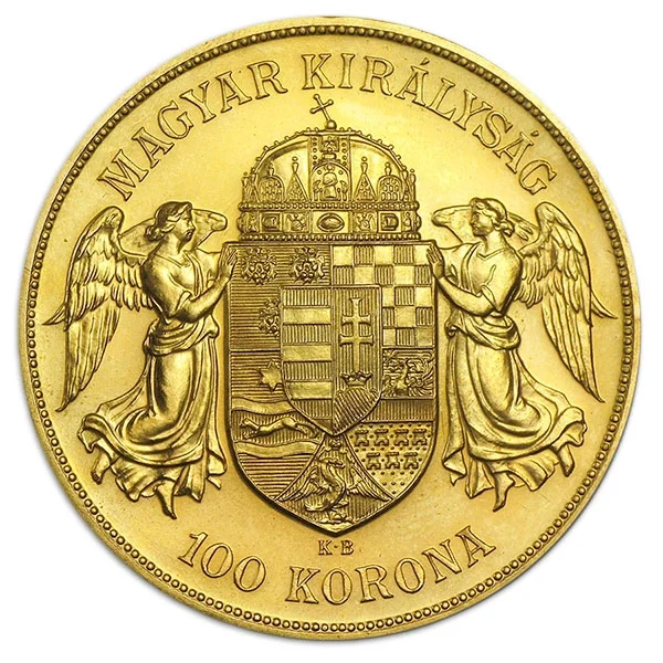 Hungary 100 korona / corona reverse, 1907–1908