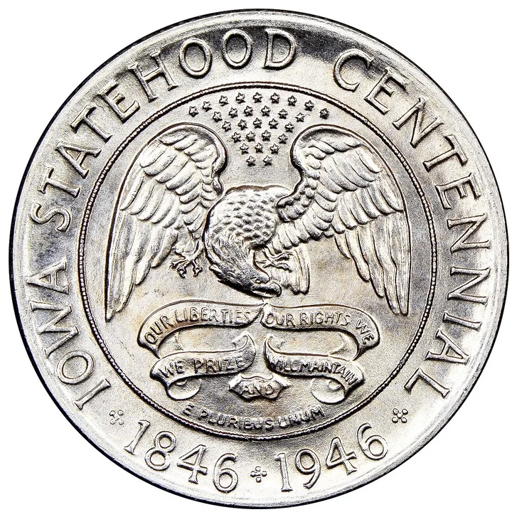 Iowa Centennial half reverse, 1946