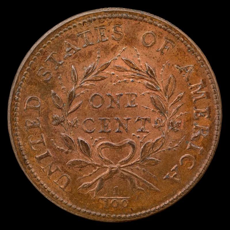 Wreath large cent reverse, 1793