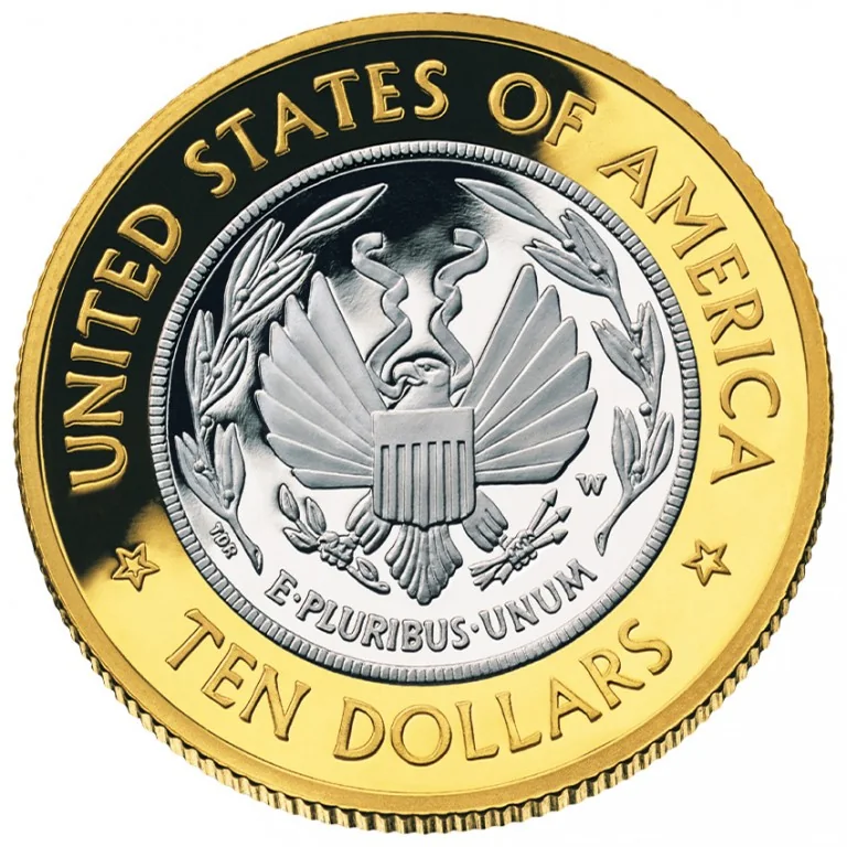 Library of Congress $10 bimetallic (gold + platinum) reverse, 2000
