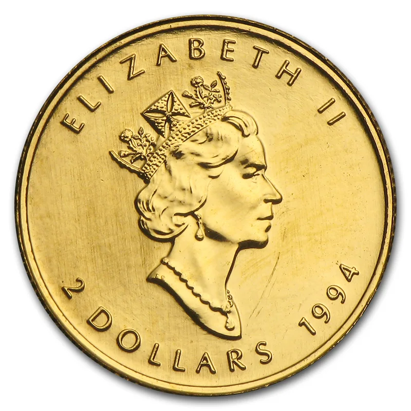 Canada Maple Leaf 1/15 oz gold reverse, 1994–2013