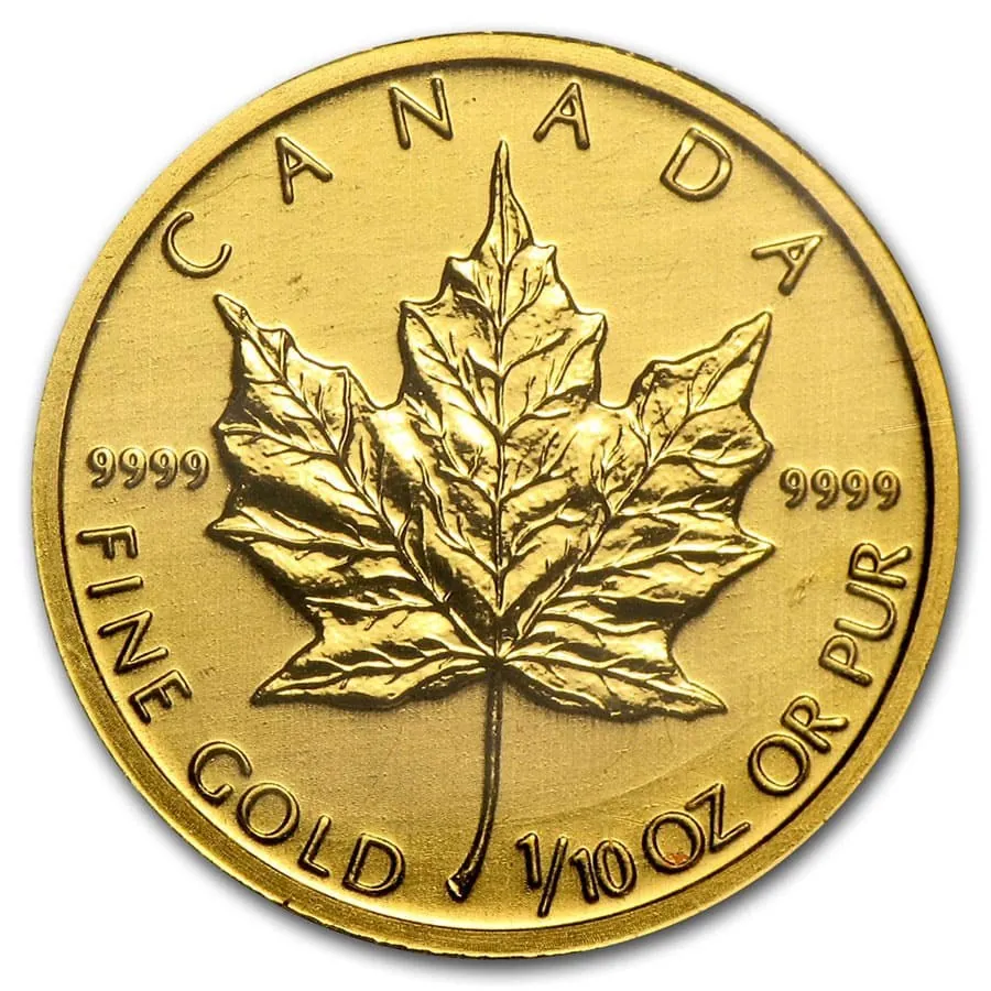 Canada Maple Leaf 1/10 oz gold