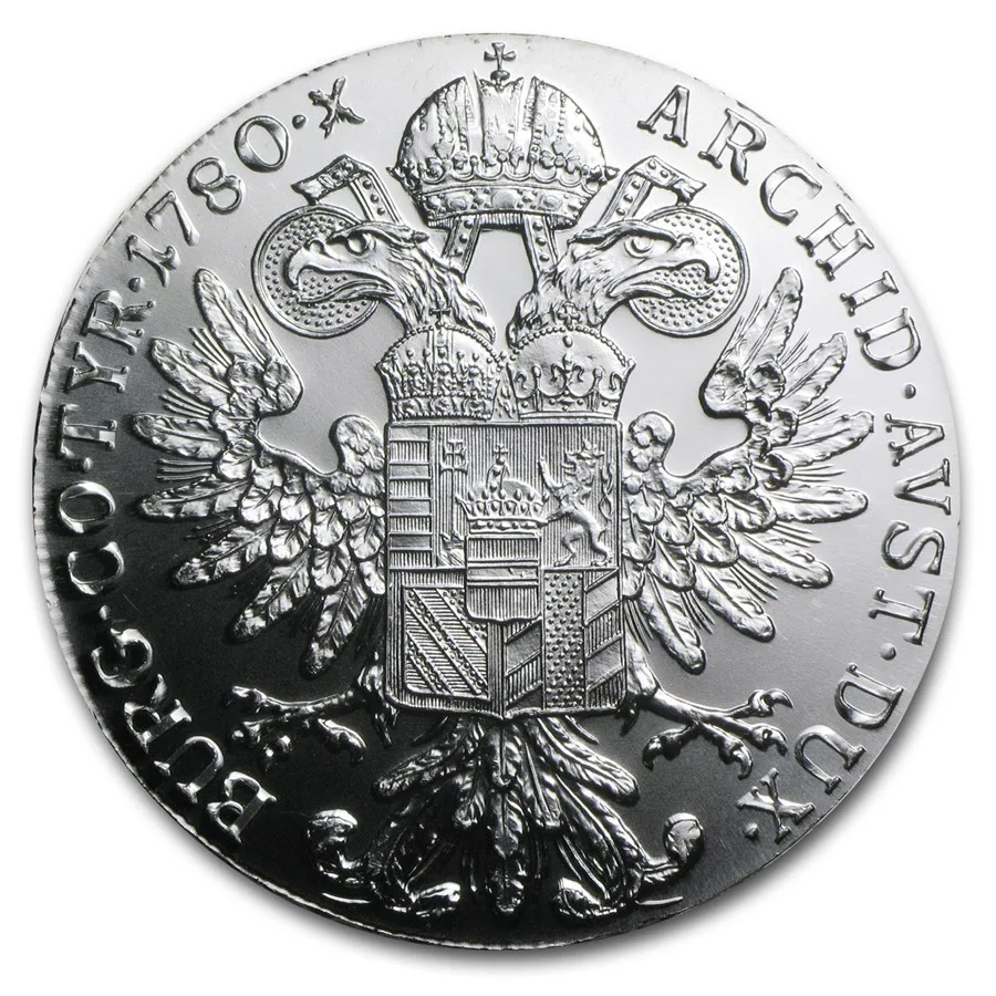 Maria Theresa thaler (1780 restrike) reverse, 1780–date
