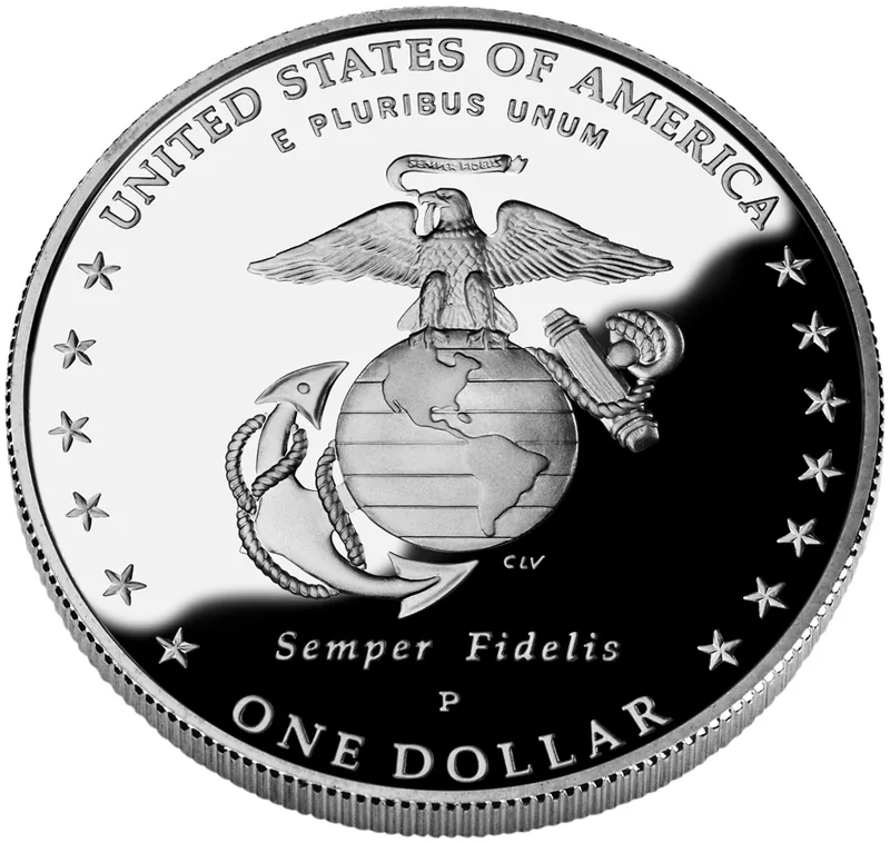 Marine Corps commemorative dollar reverse, 2005