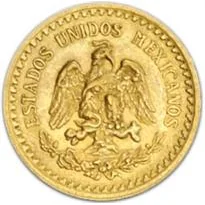 Mexico gold 2½ pesos (DOS Y MEDIO) reverse, 1918–1948