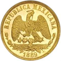 Mexico gold 20 pesos 87.5% (1870–1905) reverse, 1870–1905
