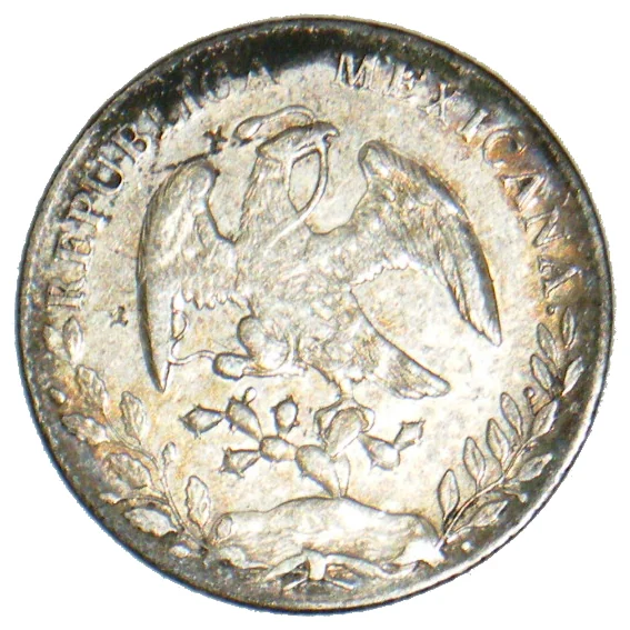 Mexico 8 reales (OCHO REALES) reverse, 1824–1897