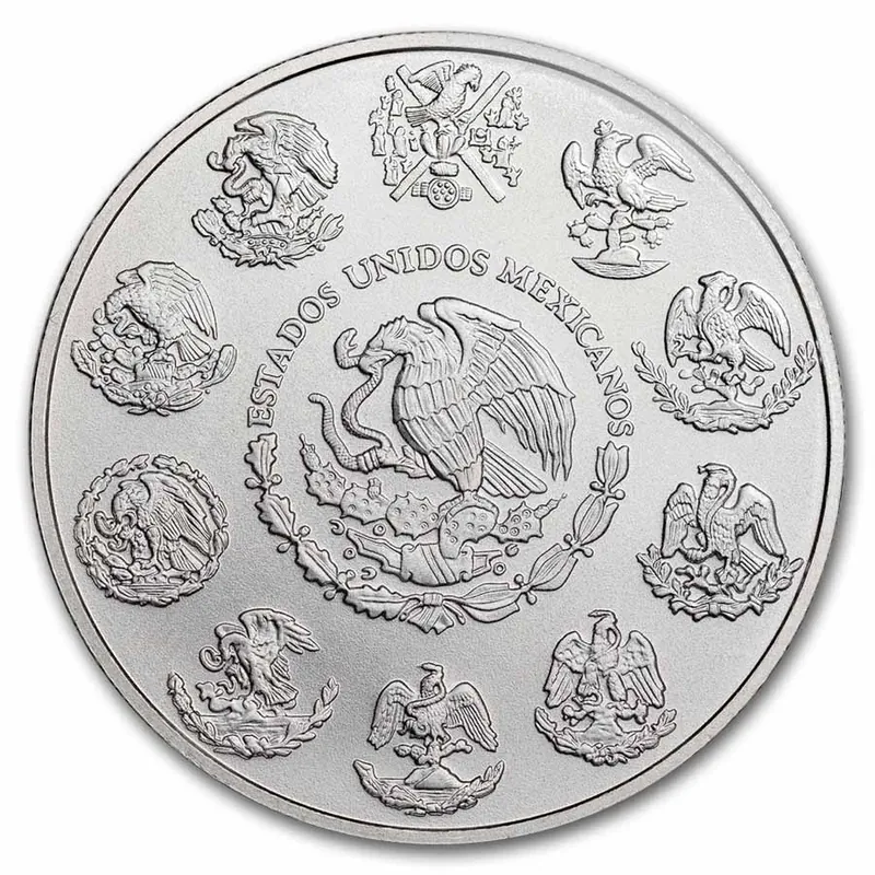 Mexico Libertad 1 oz silver reverse, 1982–date