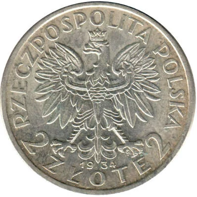 Poland 2 złoty silver obverse, 1924–1936