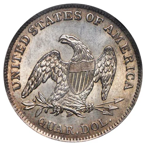 Seated Liberty quarter reverse, 1838–1891