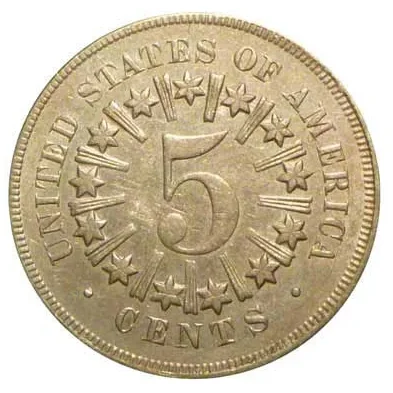 Shield nickel reverse, 1866–1883