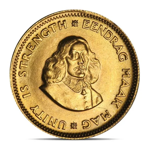 South Africa 1 rand gold obverse, 1961–1983