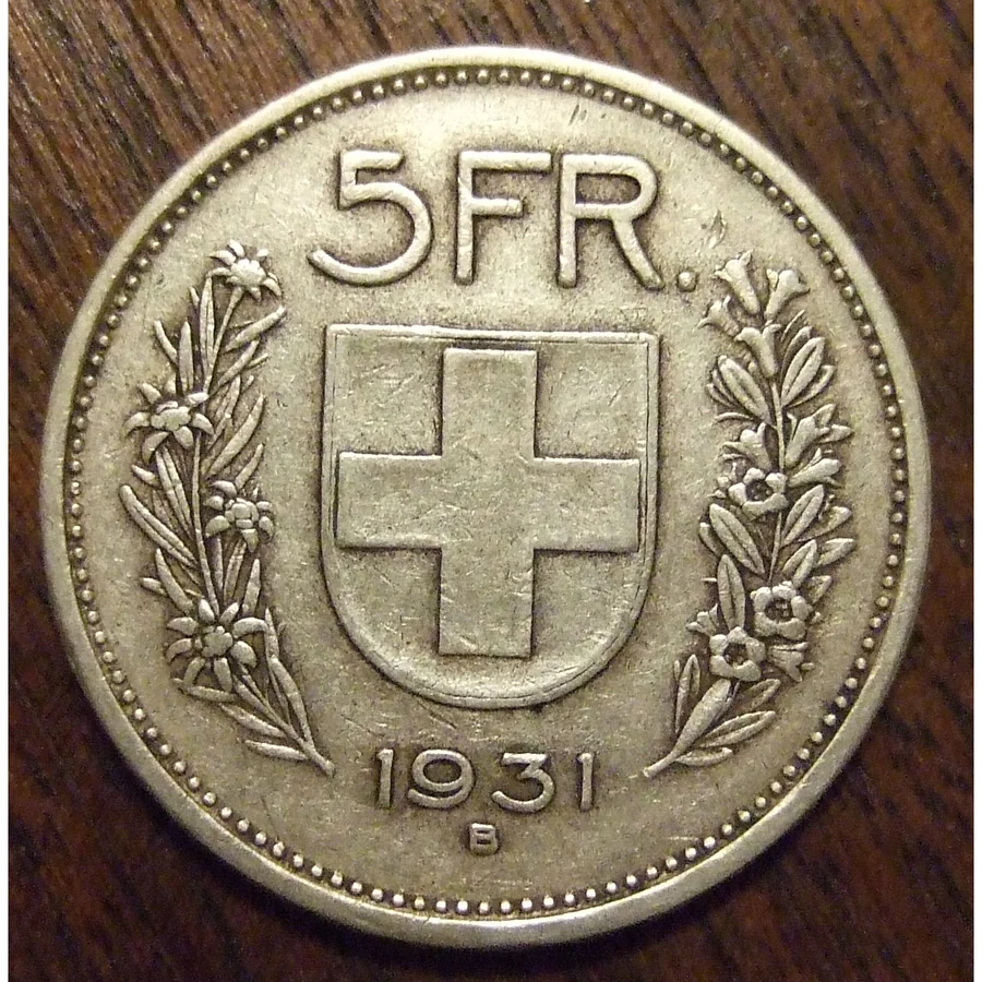 Switzerland 5 francs silver