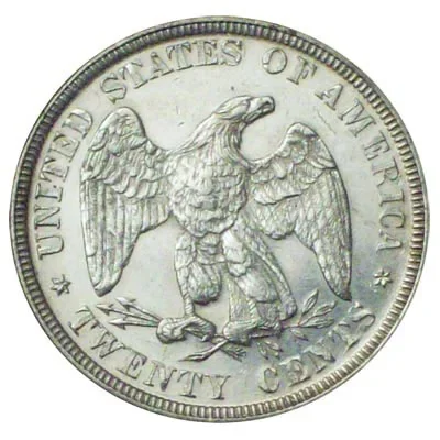 Twenty-cent piece reverse, 1875–1878
