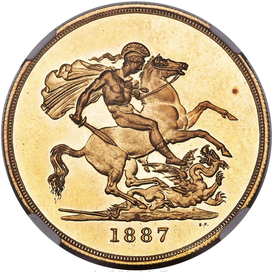 British £5 gold reverse, 1826–date