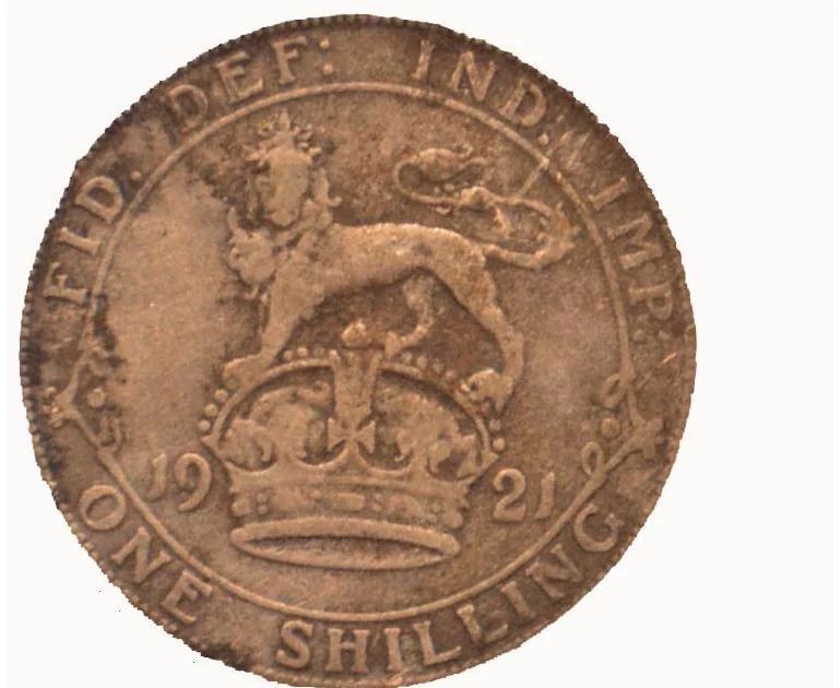 UK shilling (50% silver) reverse, 1920–1946