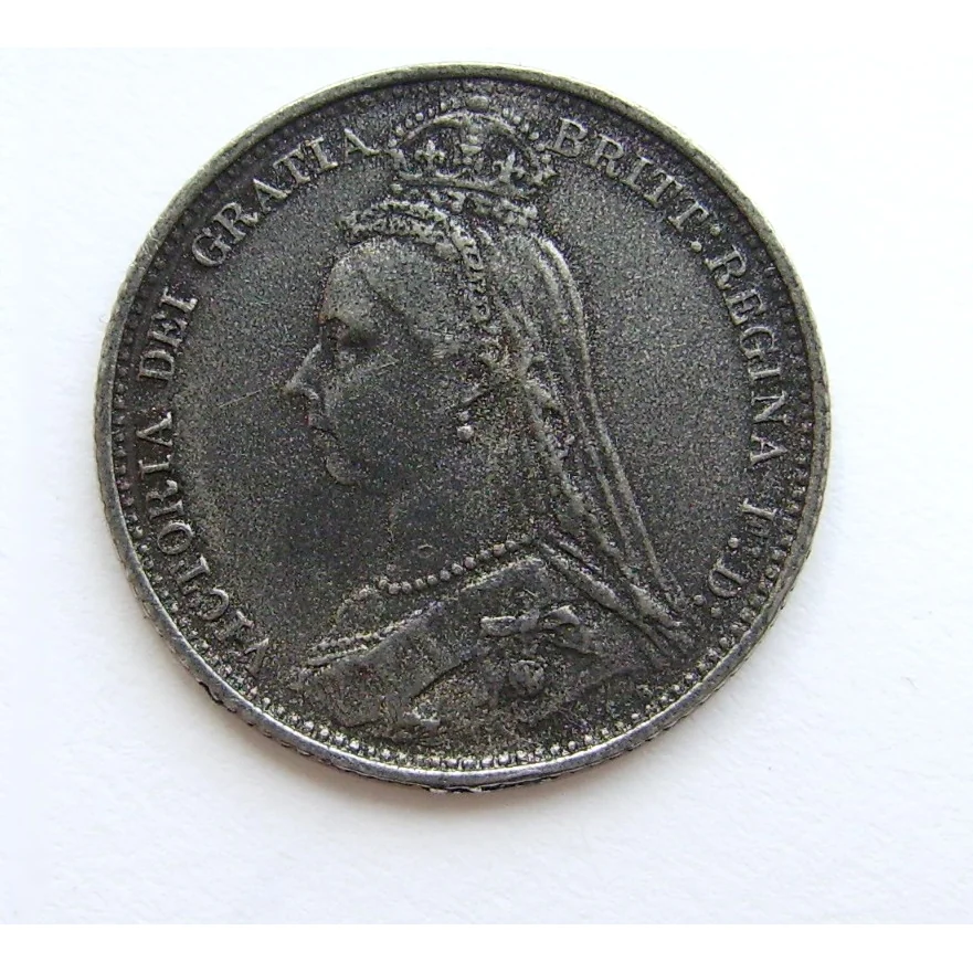 UK sixpence (sterling) obverse, 1816–1919