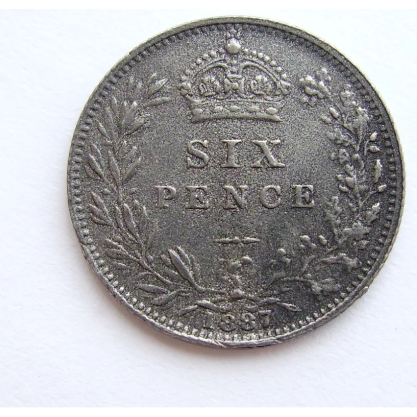 UK sixpence (sterling) reverse, 1816–1919