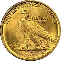 Indian Head $10 (1907-1933) reverse, 1907–1933