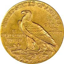 Indian Head $2.50 (1908-1929) reverse, 1908–1929