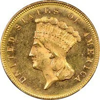 Indian Head $3 (1854-1889)
