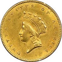 Indian Head (Type Two) Gold Dollar (1854-1856)