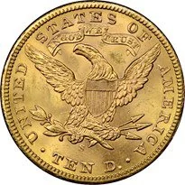 Liberty Head $10 (1838-1907) reverse, 1838–1907