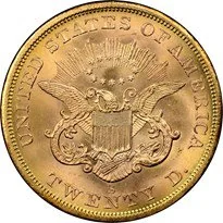 Liberty Head $20 (1849-1907) reverse, 1849–1907