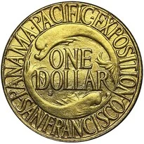 Panama-Pacific Exposition $1 (1915) reverse, 1915
