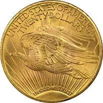 Saint-Gaudens $20 (1907-1933) reverse, 1907–1933