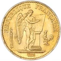 France Gold 20 Franc (1871-1898, Angel)