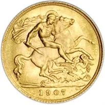 Great Britain Gold Sovereign - Edward VII (1902-1910) reverse, 1902–1910