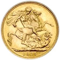 Great Britain Gold Sovereign - George V (1911-1925) reverse, 1911–1925
