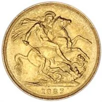 Great Britain Gold Sovereign - Victoria Jubilee (1887-1892) reverse, 1887–1892