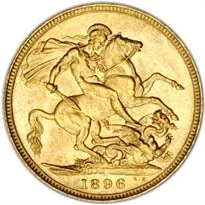Great Britain Gold Sovereign - Victoria Veiled (1893-1901) reverse, 1893–1901