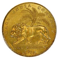 India Gold Mohur (1835-1918) reverse, 1835–1918