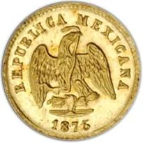 Mexico Gold Peso (1872-1905) reverse, 1872–1905